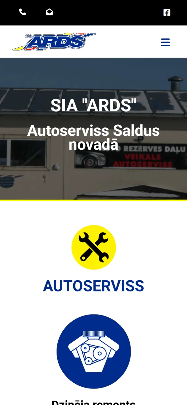 ARDS Saldus — the old site on a phone