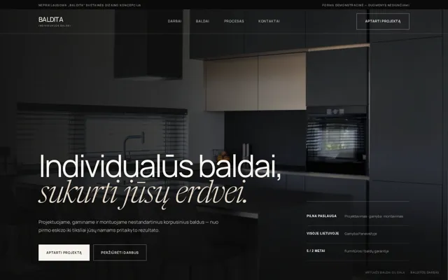 Baldita — homepage on a laptop