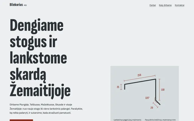 MB Bliekorius — homepage on a laptop