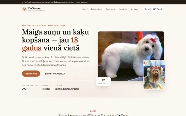 DoGroom — homepage on a laptop