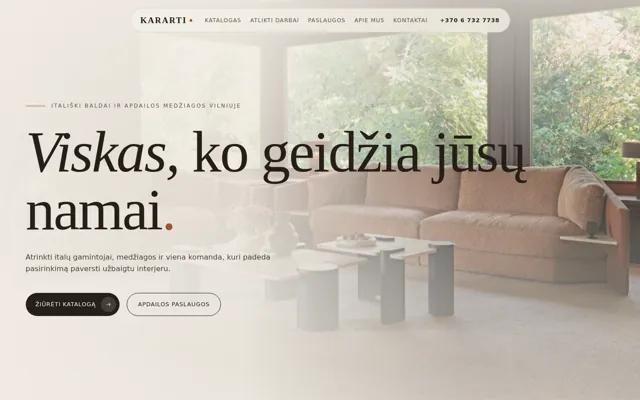 KARARTI — homepage on a laptop