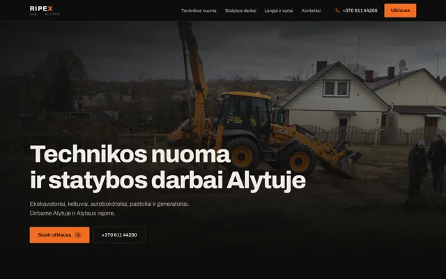 RIPEX — homepage on a laptop