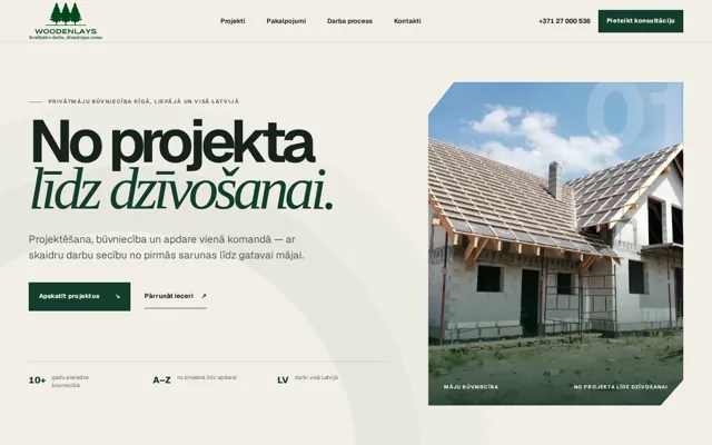 Woodenlays — homepage on a laptop