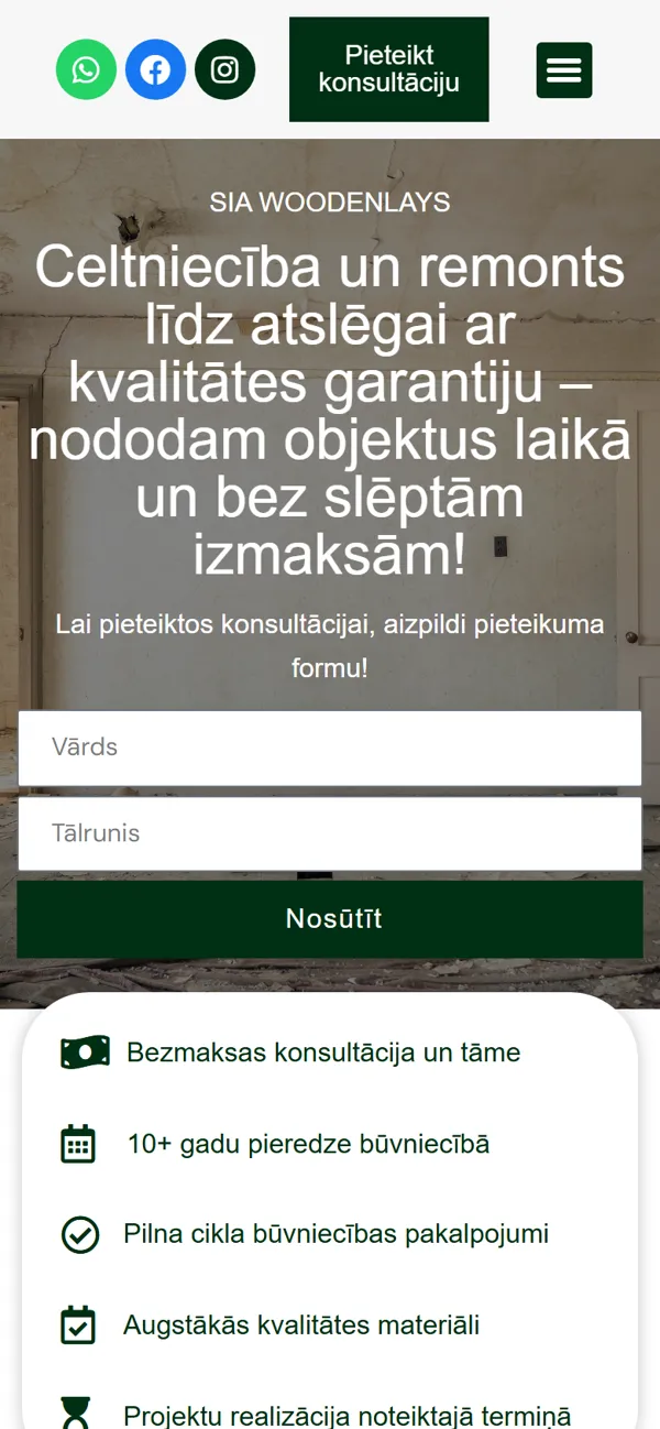 Woodenlays — the old site on a phone