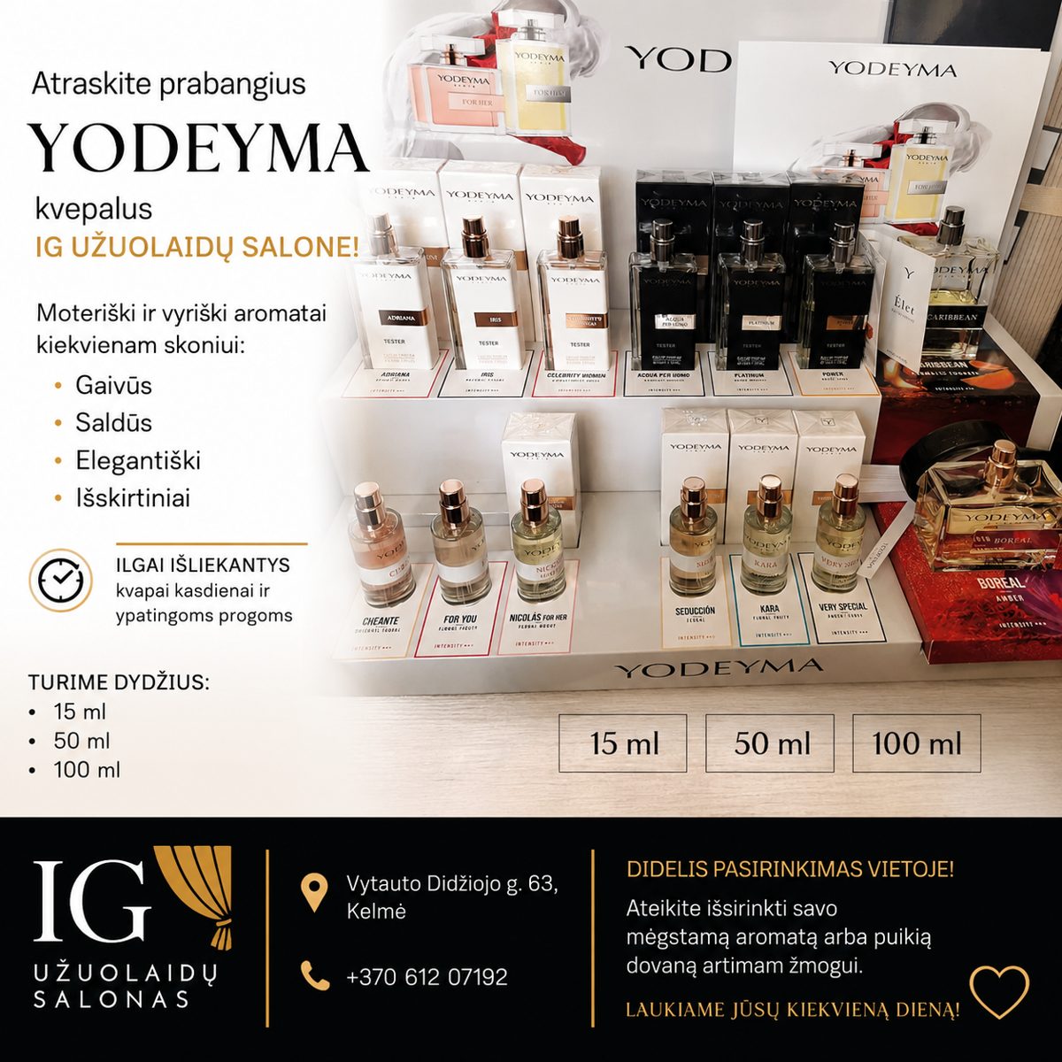 Yodeyma kvepalų stendas salone